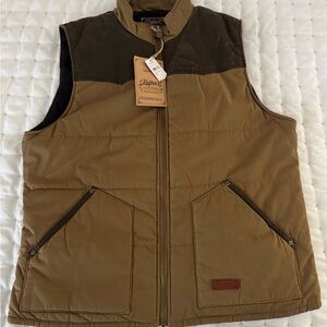 Rafter C Men’s Camel and Chocolate Puff Canvas Vest NWT